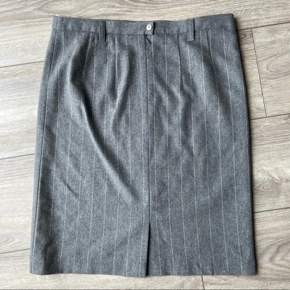 Hauber Wool Blend Made in Germany Striped Pencil Career Skirt - Picture 4 of 7
